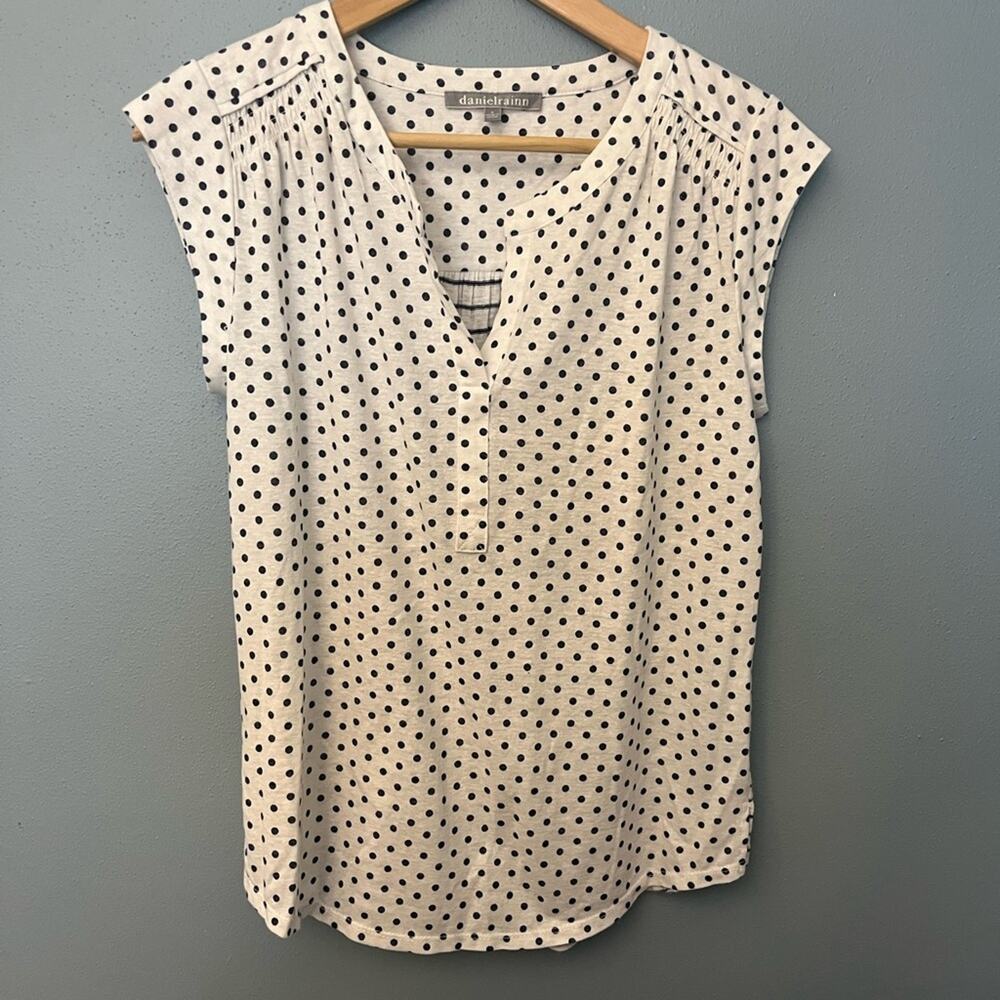 Daniel Rain Polka Dot and Striped Top